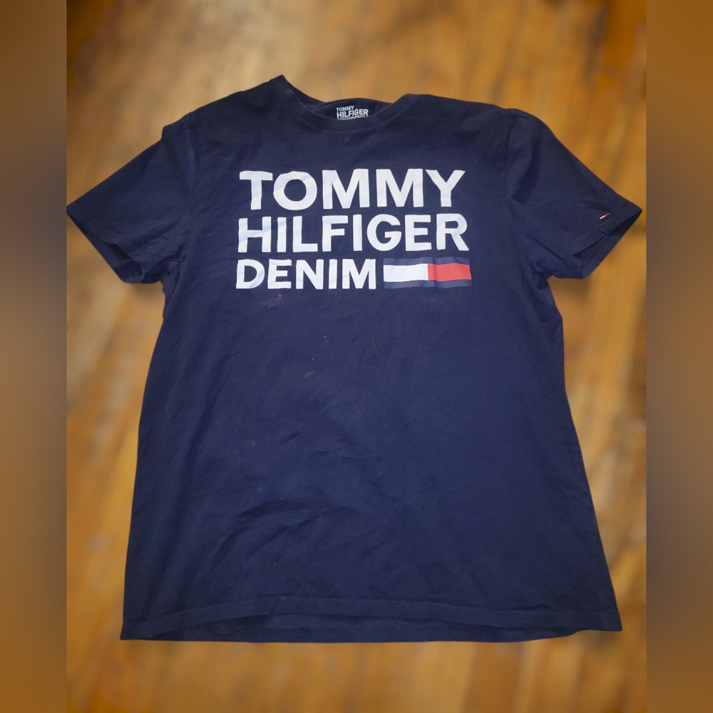 Tommy Hilfiger Denim Navy Blue Short Sleeve T-Shirt Men's Size Medium